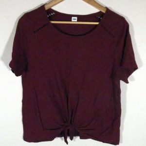 Old Navy Maroon Front Tie Blouse Size L